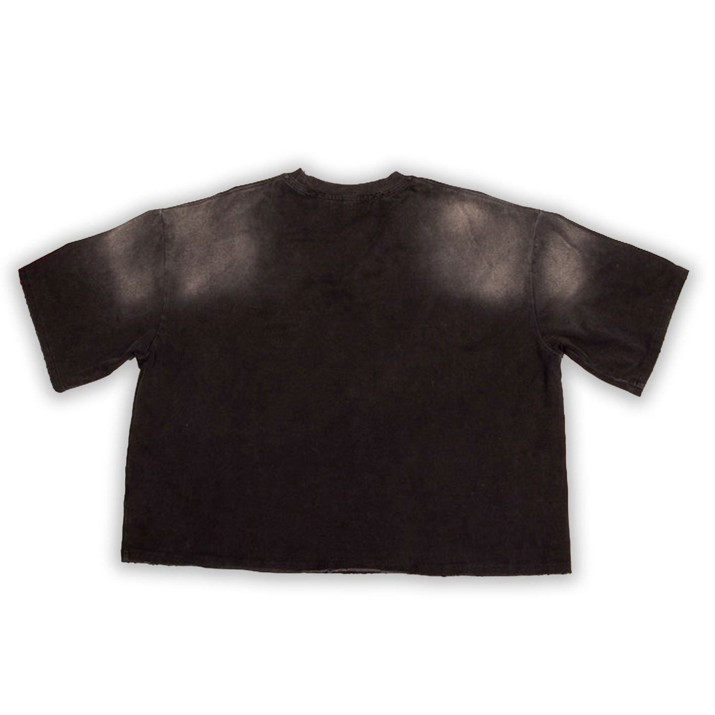 300gsm 100% cotton heavyweight T-shirt with graphic design and unique distressed detailing